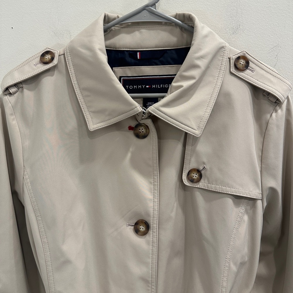 Tommy Hilfiger Heritage Single Breasted Belted Trench Coat Beige XL Preppy - Picture 6 of 16